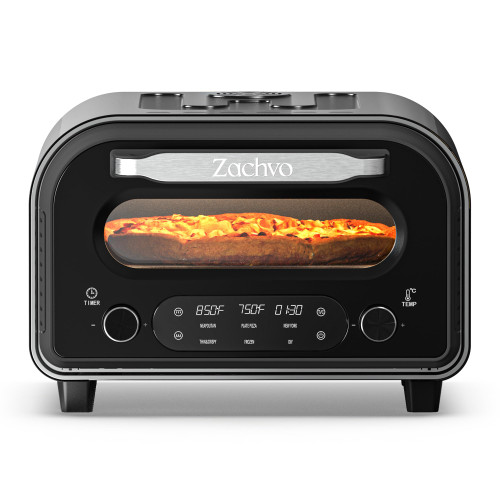 Countertop Electric Pizza Oven with PID Top and Bottom Temp Control, Black