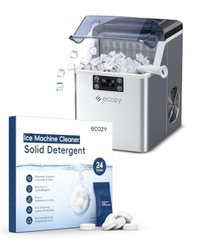 ecozy Portable Ice Cube Maker Countertop & Ice Maker Cleaner Tablets
