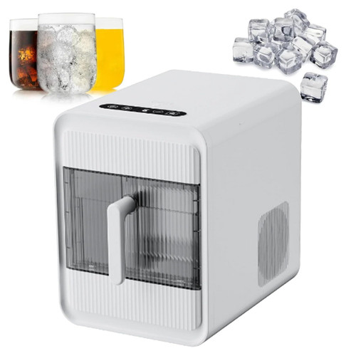 Countertop Ice Maker, Portable Square Ice Machine, 16 Ice Cubes per Cycle, 1.5L Water Tank, Automatic Cleaning Function for Daily Indoor Use