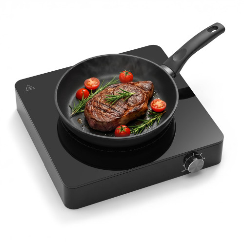 SilentPro Tech, 45dB Quiet Cooking Hot Plate: Portable Electric Burner with Boil-Dry Protection & 6 Heat Settings – Electric Stove with 2026 Precision Temp Control