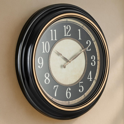 Pacific Bay Norden 23 inch Decorative Wall Clock, Silent, 3-D Dial