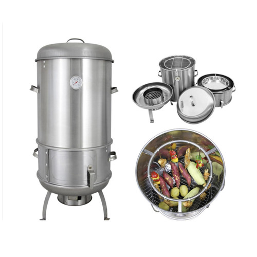 ZHENYUWANG Barrel-Type Smoker/Grill, 360° Charcoal Smoker