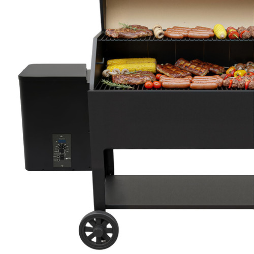 LNUJIUN Pellet Smoker Hopper Assembly Kit for BBQ, Grill and Bake, Black