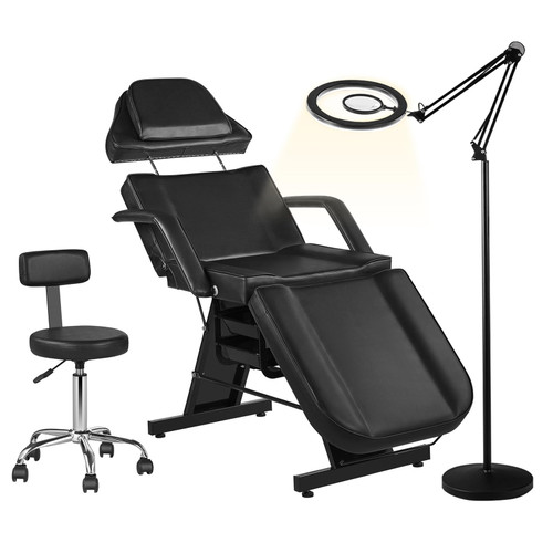 Facial Chair with Floor Lamp Esthetician Light Tattoo Chair for Artist