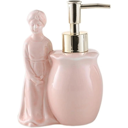 Bathroom Creatively Designed Push-Button Soap Dispenser Suitable for Shampoo Shower Gel New Home Essentials(Pink)