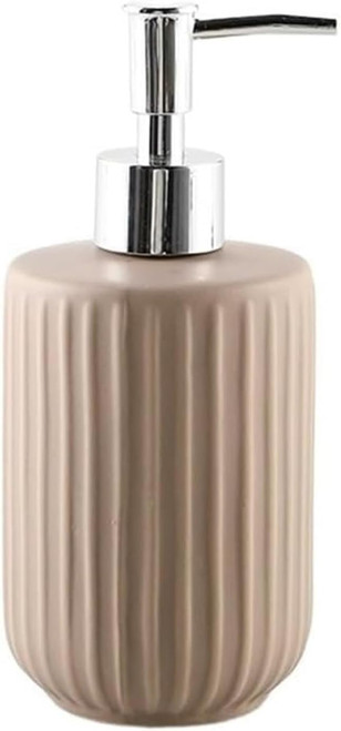 Soap Dispenser,Classic Manual,for Bathroom and Kitchen,Ceramic,refillable with Stainless Steel Pump Glass.(Maroon)