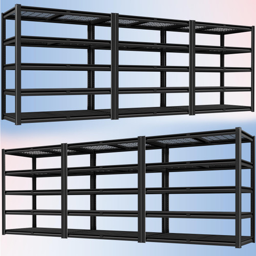PrimeZone 48" W X 24" D X 72" H 5 Tier Heavy Duty Garage Shelving, 2500 LBS