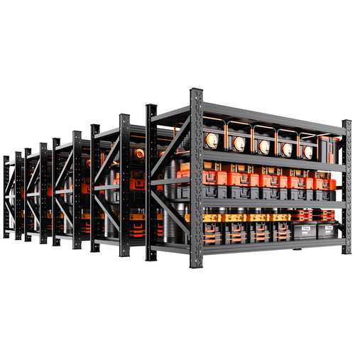 CCIOBTE 5-Pack 69" W Garage Shelving 5000LBS Heavy Duty Storage Shelves 4 Tier Adjustable Metal Shelving Unit Heavy Duty Shelf