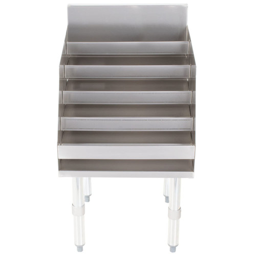 PRO&Family 18" Five Tier Commercial Stainless Steel Liquor Display Rack, Bar Bottle Organizer, Heavy Duty Countertop & Underbar Shelf for Bars, Restaurants, Home Bar, Beverage Stations