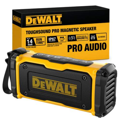 DEWALT Heavy Duty Magnetic ToughSound Pro Bluetooth Speaker – 22W