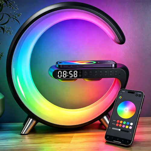 5 in 1 LED Table Lamp with Wireless Charging Bluetooth Speaker