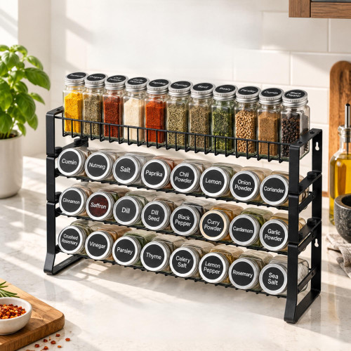 FEISIDELIN Spice Rack Organizer for Cabinet and Kitchen Countertop 46x28 cm