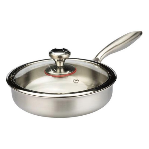 VELIHGP Uncoated Stainless Steel Frying Pan Non stick Iron Pot for Household Use