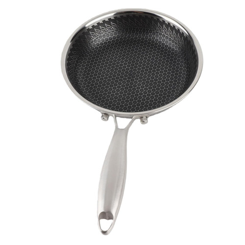 Tbest Stainless Steel Frying Pan, Double Sided Design (20cm)