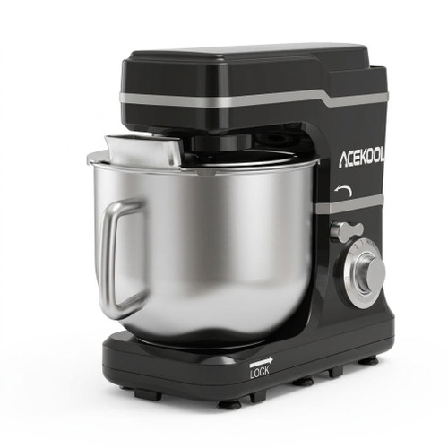 EcoSummer 7.5Qt Stand Mixer, 660W 10-Speed Tilt-Head Dough Mixer, Black