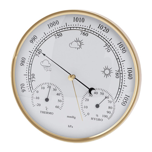 Greensen Indoor Thermometer Hygrometer, 180mm 3 in 1 Aluminum Alloy