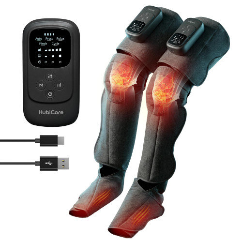 HubiCare Cordless Full Leg Massager with Knee & Sole Heat, Air Compression