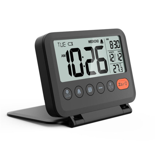 WJJDLLNP Multi Functional Portable Foldable Travel Alarm Clock Indoor Thermometer