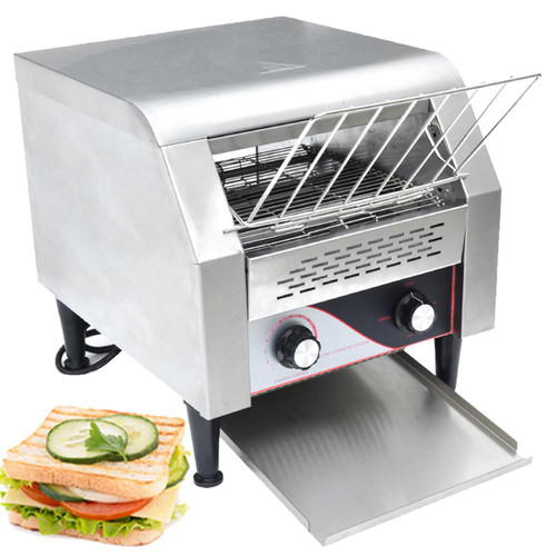 Industrial Conveyor Toaster, Stainless Steel Electric Oven with Dual Heating Tubes, 7-Speed Settings for Perfectly Toasted Bagels and More