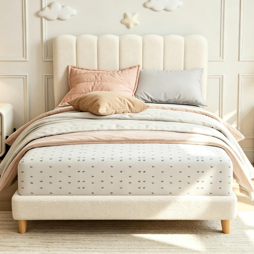 GarveeHome Queen Bed Frame, Platform Bed with Headboard, Low Profile Bed
