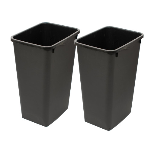 Glad Open Top Plastic Trash Cans | 12 Gallon, Black | 2 Pack
