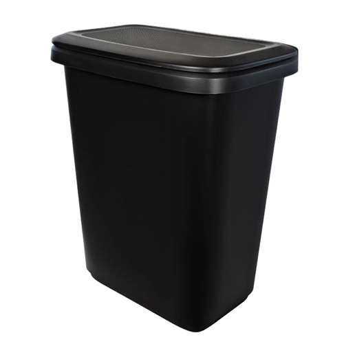 LCGTSDUKXN 20.4 Gallon Black Plastic Two‑Compartment Kitchen Recycling Trash Can with Lift‑Top Lid, Dual‑Section Garbage Receptacle for Waste Sorting and Household Disposal