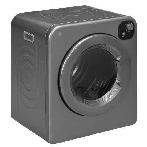 HOMCOM Portable Clothes Dryer 120V 1300W Compact Intelligent Drying Gray