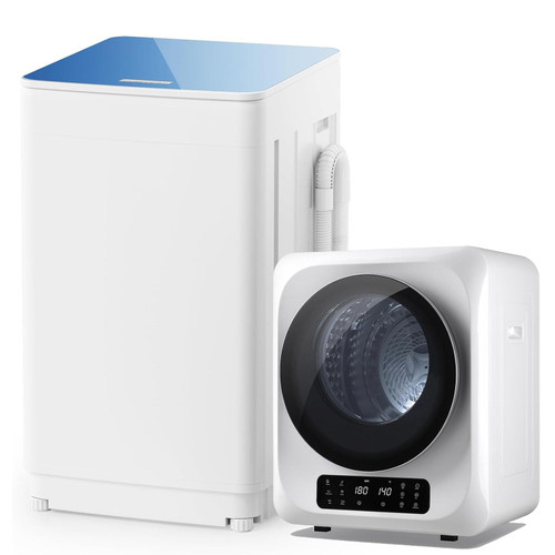 Auertech Portable Washer and Dryer Combo Set, 1.8 CU.FT Portable Clothes Dryers with Boot Dryer, 18 lbs Fully Automatic Washing Machine, 7 Wash Cycles, Compact Washer and Dryer for Apartment, RV, Dorm