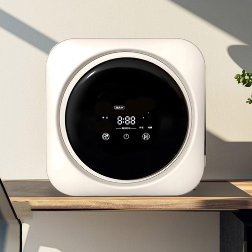 Electric Dryer and Portable Washer, 3.5L Stainless Steel Drum, 2-in-1 Washer Dryer, Desktop or Wall Mounted, High-Temperature Drying, Underwear, Socks, Small Clothes Desktop