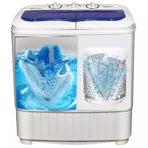 XJPWZER 220V Timing Washing Machine Portable Two-drum Shoes and Cloths Washer