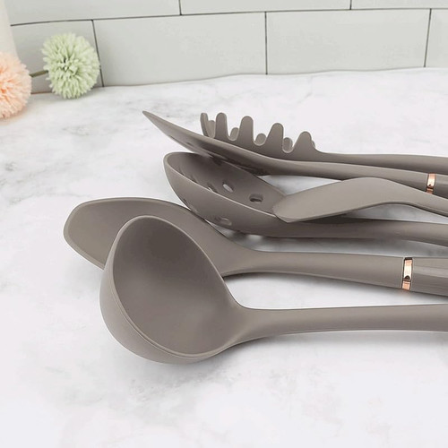 Kitchen Cookware Silicone Non-stick Cooking Tool Spatula Ladle Shovel Soup Utensils Set(D)