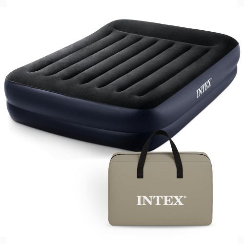 Intex Dura-Beam Plus 16.5" Queen Size Air Mattress with Built-in Pump