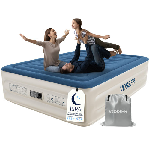 VOSSER Air Mattress Queen with Built in Pump,18'' Raised Blow Up Bed,800lb