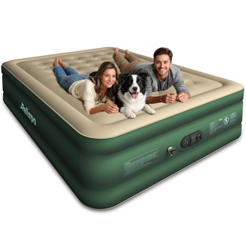 Relispo Air Mattress Queen with Built in Pump, Full-Wrap Pongee Fabric
