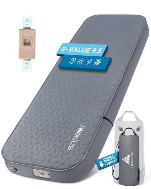Hikenture 4" Thick Self Inflating Sleeping Pad with Electric Pump, Single