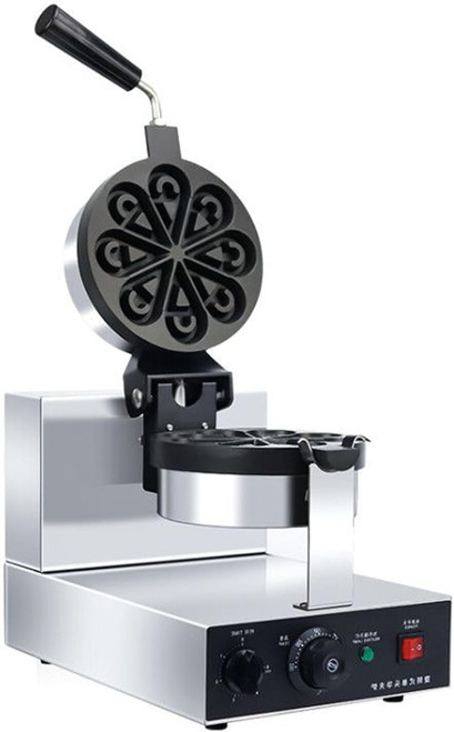 Flower-Shape Waffle Maker,1200w Stainless Steel Electric with 50-200°c Control,Deep Fill Single Iron for Home
