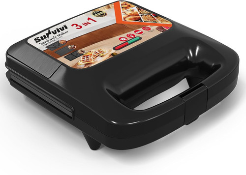 3 in -1 Electric Sandwich Maker With Nonstick Plates, 800W Power, Portable