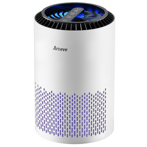 AROEVE Air Purifiers for Bedroom with Sleep Mode Speed Control-MK01A(White)