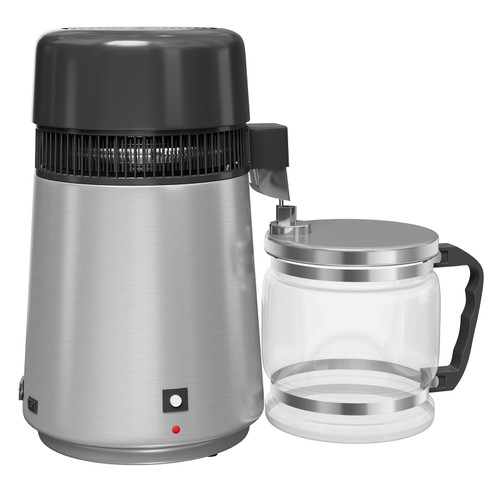 Water Distillers for Home Countertop, 1.1Gal/4L Stainless Steel Distilled Water Machine with Glass Container, 750W Desktop Purifier – for Drinking, Coffee, Humidifier, CPAP, Aquarium Care