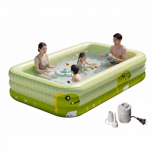 Extra-Large Inflatable Swimming Pool 152" X 72" X 23" Full-Sized Inflatable Swimming Pool Leakproof Blow Up Pool Above Ground for Backyard, Outdoor, Garden, Summer Water Party