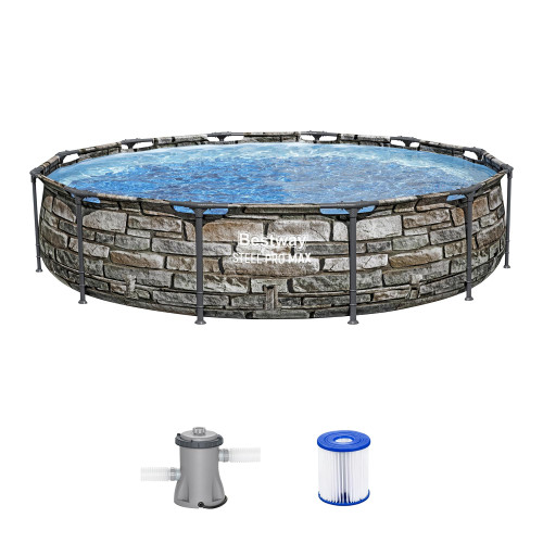 Bestway Steel Pro MAX 12' x 30" Above Ground Swimming Pool Set with Pump