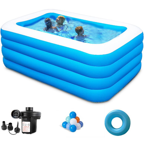 Inflatable Swimming Pool 71” x 51” x 28” Inflatable Family Swimming Pool for Summer Water Party, Adults, Outdoor, Garden, Backyard