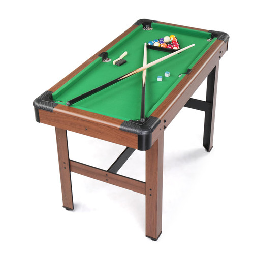 PEXMOR 48" Pool Table, Billiard Game Table for Kids and Adults, Mini Pool Table Set Indoor & Outdoor for Game Room Family with Balls, Cues, Chalk, Brush and Triangle