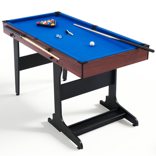 REAHOISY 53" Folding Pool Table with Ball Storage and Cue Clips for Adults