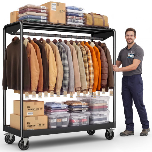 HOKEEPER Clothes Rack Load 1200LBS Commercial Clothing Rack Heavy Duty