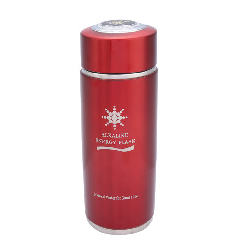 Floolinct Stainless Steel Water Bottle with Mineral Filter, Portable Ionizer Cup for Smooth Hydration, Reusable Flask for Gym and Travel, 13.5 oz (Red)