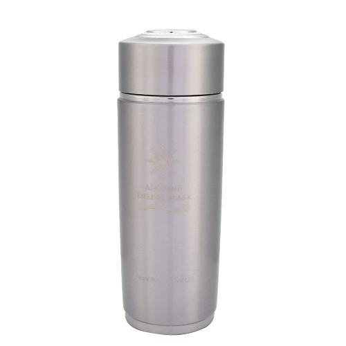 Floolinct Stainless Steel Water Bottle with Mineral Filter, Portable Ionizer Cup for Smooth Hydration, Reusable Flask for Gym and Travel, 13.5 oz (Silver)