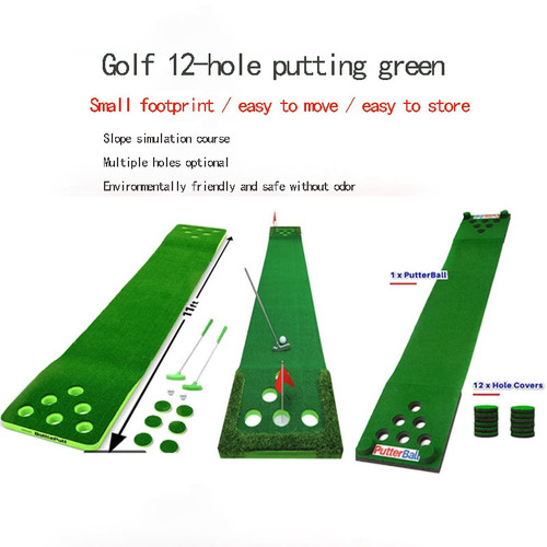 Golf Putter 12 Holes Putting Green Carpet Golf Mat Golf Trainer