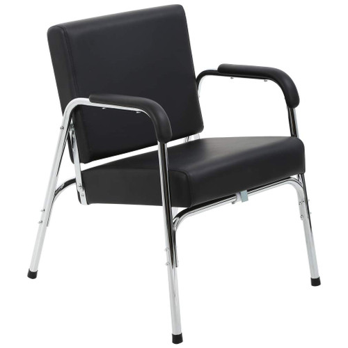 BestOffice Hydraulic Reclining Barber Chair with Extra Thick Cushion, Portable Salon Chair with Auto-Tilt Back, Heavy Duty Metal Frame & Soft Armrests, Black