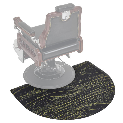 BarberPub 3'x4'x1 Anti-Fatigue Barber Mat, PU, Round Base, Gold 0025